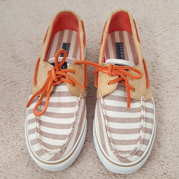 Sperry Shoes - Sperry Top Sider canvas leather boat shoes sz 6.5M
